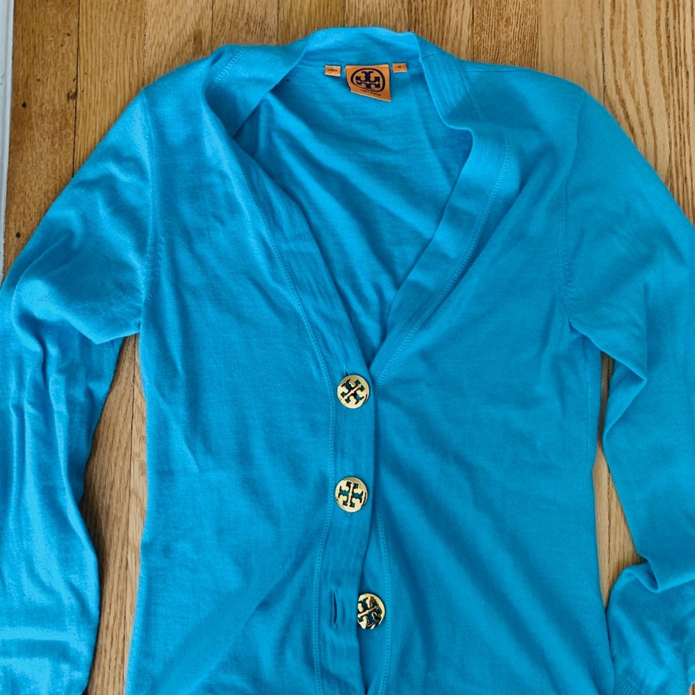 Tory Burch turquoise cardigan